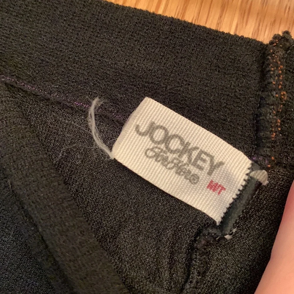 Jockey medium tall opaque forest green tights hosiery pantyhose sandal foot VGUC
